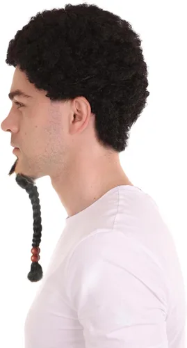 Vista 3 de Cabello humano largo con cuentas de pelo humano para hombre