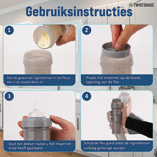 Vista 5 de Twistshake Biberones anticólicos – Biberones prémium de 8.8 fl oz/8 onzas con recipiente de almacenamiento de leche de 3.4 fl oz para una
