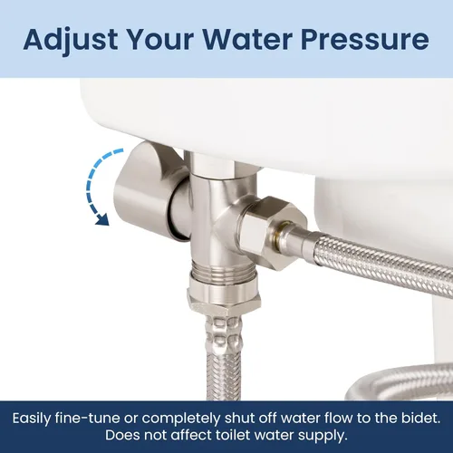 Vista 3 de Adaptador en T de válvula de cierre LUXE Bidet de 7/8" x 7/8" x 1/2" para bidés, compatible con accesorios de bidé de la serie NEO