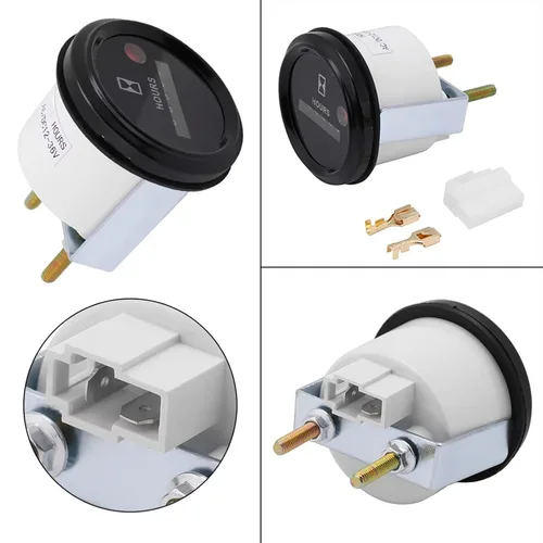 Vista 8 de Medidor de horas de 12-36 V CC CA, medidor de horas de cuarzo, probador de hora impermeable para barco, automóvil, ATV, UTV, motos de nieve