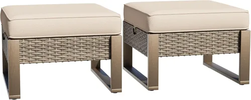 Vista 13 de Sofá de Mimbre Metálico para Patio de 75", Sofá Sillón de Ratán para Exteriores de 3 Asientos para Todo Tipo de Clima con Cojines Premium