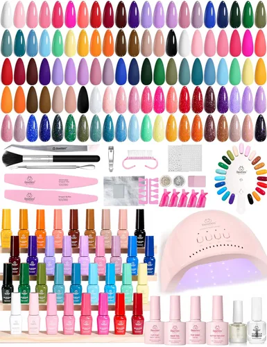 Vista 20 de Beetles - Kit de 69 esmaltes de uñas de gel con luz UV – Kit de esmalte de uñas de gel de 35 colores con base y capa superior brillante