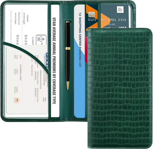 Vista 27 de CoBak Soporte para Registro y Seguro de Automóvil - Organizador de Guantera de Vehículo, Estuche de Accesorios de Compartimento de Auto y Camión