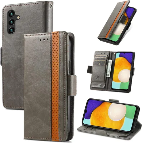 Vista 217 de Funda para Samsung Galaxy Z Fold3 5G, funda para Samsung Galaxy Z Fold 3 5G Funda de piel sintética con ranuras para tarjetas Flip Stand Funda Negro