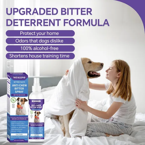 Vista 2 de Spray antimasticable para perros, 6.76 onzas líquidas, espray de manzana amarga para perros, aerosol disuasorio para perros, detiene la masticación