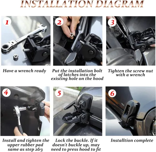 Vista 3 de JL - Juego de pestillos originales para capó, compatible con Jeep Wrangler JK JL y Jeep Gladiator JT 2007-2023 (1 par)