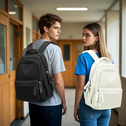 Vista 6 de winspansy Mochila pequeña para niños y niñas escolares, A1-beige., Mediana, Medium