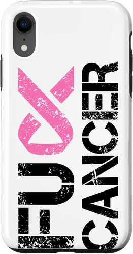 Vista 24 de iPhone 13 Pro Max Fuck Cancer, estuche de cinta de apoyo para cáncer de mama