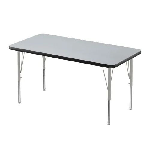 Vista 65 de Correll - Mesa rectangular de actividades para el aula de 24 x 36 pulgadas, altura ajustable (19-29 pulgadas), granito negro, parte superior