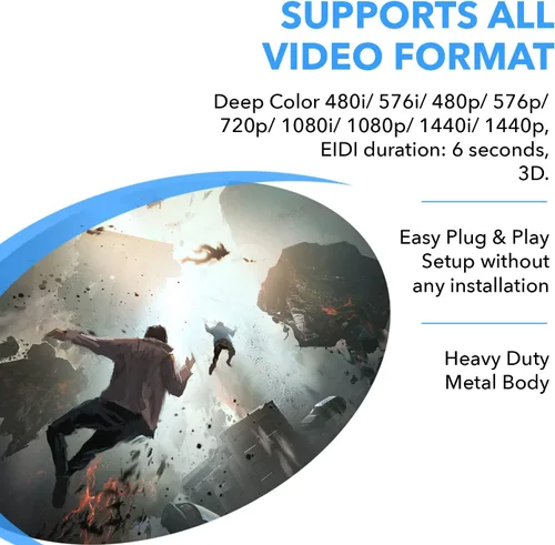 Vista 6 de OREI - Separador de puerto HDMI de 1 a 8, resolución 1080p, duplicar o reflejar pantalla, versión 1.3, certificado para Full HD, 1080P, soporte 3D