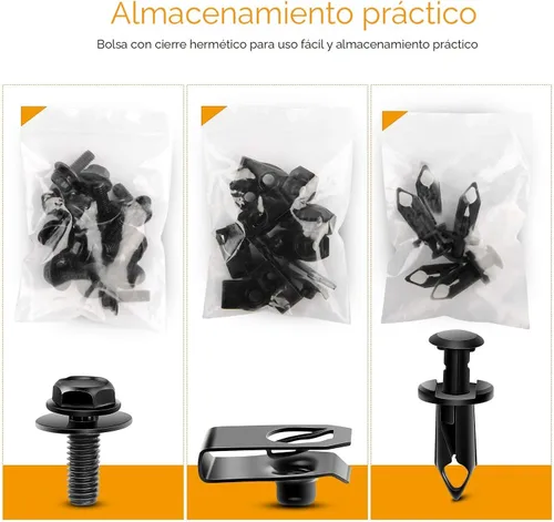 Vista 5 de GOOACC GRC-70 - 35 piezas de pernos de protección contra salpicaduras para motor, parachoques guardabarros, retenedor de empuje, clips de remache