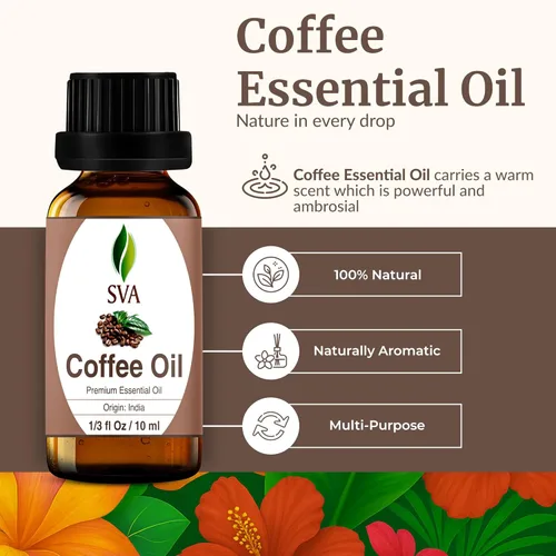 Vista 2 de Aceite esencial de café SVA – 1/3 fl oz – 100% aceite de café natural – para difusor, cuidado del cabello, cara, cuidado de la piel, aromaterapia