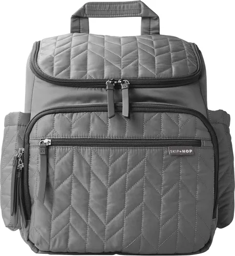 Vista 10 de Skip Hop Mochila Bolsa de Pañales: Forma, Bolsa de viaje para bebé multifunción con cambiador y accesorio para cochecito, negro azabache