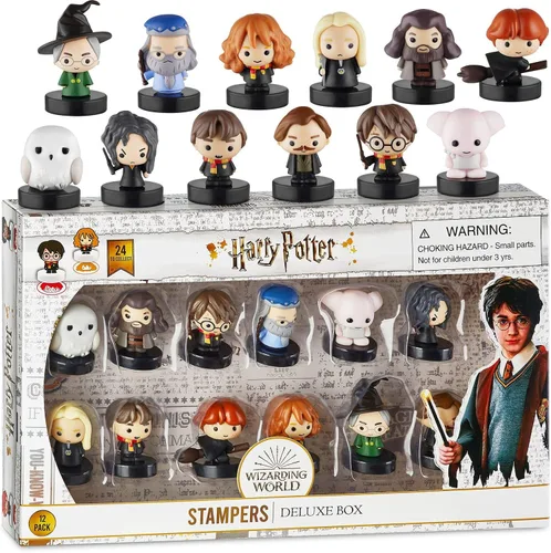 PMI - Juego de 12 sellos autoentintados de Harry Potter™ – Regalos de Harry Potter, coleccionables, decoración de fiestas, adornos para tartas –