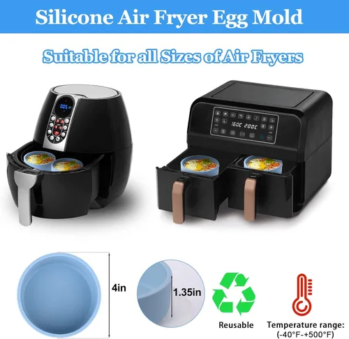 Vista 4 de XANGNIER Molde de silicona para freidora de aire, 3 piezas reutilizables antiadherentes para huevos, alternativa a la olla de huevos