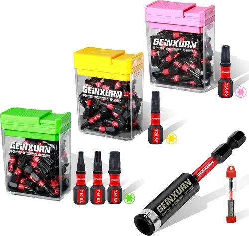 Vista 10 de Juego de brocas de impacto cuadrado Geinxurn, 45 piezas 2" magnéticas (SQ1/SQ2/SQ3) S2 de acero bits multi-conductor con caja de almacenamiento