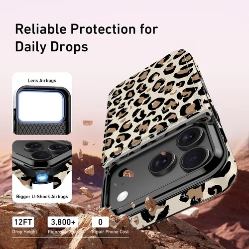 Vista 404 de LETO para iPhone 15 Pro Funda tipo cartera - Tapa tipo folio con patada - Diseños de moda - Tarjetero - Funda protectora para mujeres y niñas - 6.1