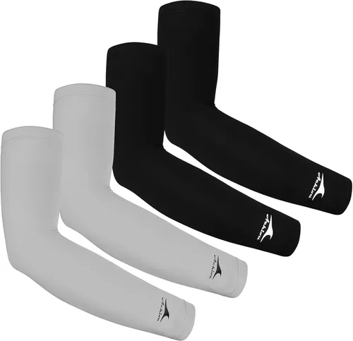 Vista 19 de Achiou Mangas de Brazo de Seda de Hielo Refrigerante, Mangas de Protección Solar UV de Verano, de Compresión UPF 50+ para Mujeres, Voleibol