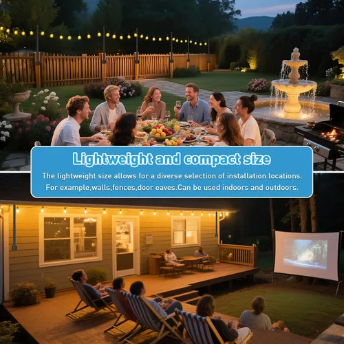 Vista 5 de AILBTON Paquete de 4 Postes de Suspensión para Luces de Cadena Exteriores para Colgar Luces de Cadena Exteriores, con Clip y Soporte, Soporte