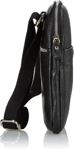 Vista 3 de Bugatti Brisbane - Bolso de hombro plano, Negro -, Bolso bandolera