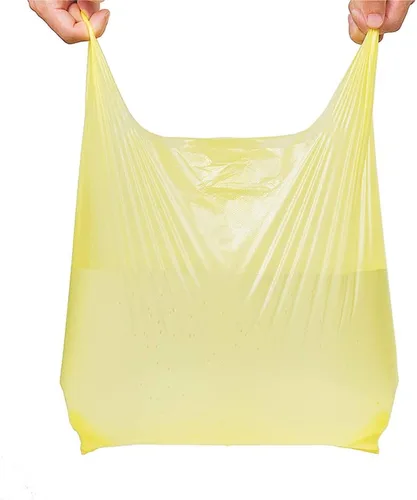 Vista 4 de LazyMe Bolsas para camisetas, bolsas de plástico con asas para compras de comestibles y venta al por menor, bolsas de plástico para negocio, 12x20