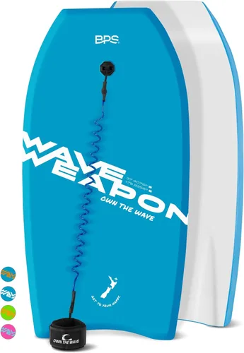 Vista 10 de Own the Wave Bodyboard 'Wave Weapon' para Todas las Condiciones de Olas - Ligera con Núcleo EPS Fondo Liso HDPE Bodyboards para Playa con Correa