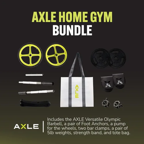 AXLE Home Gym Workout Barbells - Barbell Weight Set for Strength Training, Collapsible Equipment for Indoor & Outdoor Workouts for Men, Women, and