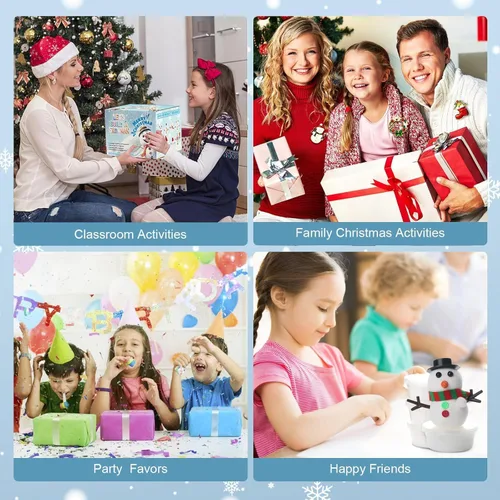 Vista 7 de Kit de manualidades de arcilla de muñeco de nieve de Navidad: construcción a granel, actividades navideñas de muñeco de nieve, juguetes de fiesta