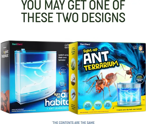Vista 7 de Juego de terrario de hormigas con luz Dan&Darci para niños – Hábitat LED para hormigas vivas con gel rico en nutrientes - Observa cómo cavan sus