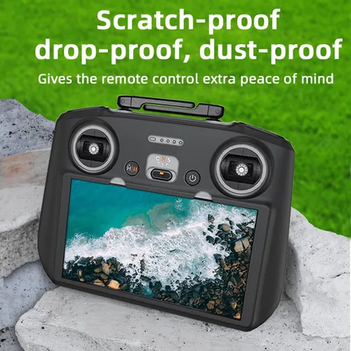 Vista 4 de Funda protectora de silicona para controlador + películas protectoras de pantalla HD para DJI Mini 4 Pro/Air 3/Neo Drone RC 2 Accesorios de control