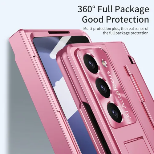 Vista 4 de Funda para Samsung Galaxy Z Fold 5 con protección de bisagra, [protector de pantalla integrado] diseño de una sola pieza, protector de lente