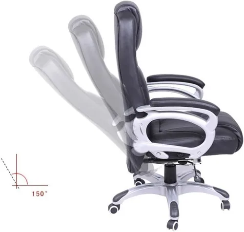 Vista 5 de Mid Back Office Desk Chair with Leather Padding and Armrests Ergonomic Computer Gaming Chair for Home Or Office Use,Black