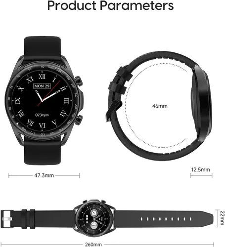 Vista 9 de 2 relojesA-TGTGA - Relojes inteligentes para hombres y mujeres (acero negro + oro rosa)