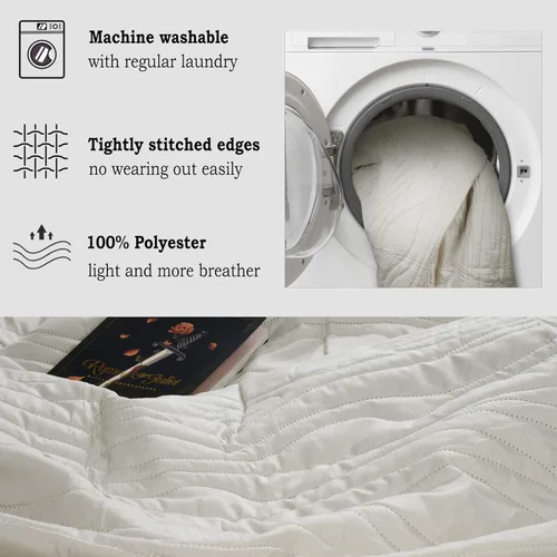 Vista 5 de Juego de edredón tamaño Queen con fundas de almohada acogedor juego de colcha de 3 piezas 1 colcha y 2 fundas de almohada funda de edredón ligera