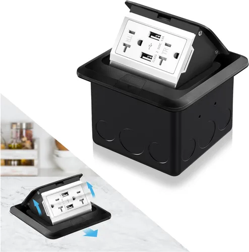 Vista 17 de Kit de toma de corriente eléctrica empotrada en el suelo Vagueior, caja de cubierta impermeable para toma de corriente eléctrica, toma de corriente