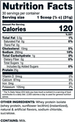Vista 2 de Primaforce Polvo aislado de proteína de suero (vainilla, 2 libras) - Sin OMG, sin gluten