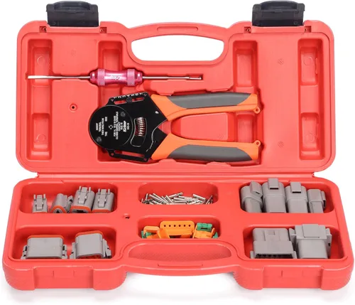 Vista 11 de iCrimp Crimpadora de Barril Cerrado de 4 Vías con Muesca, Tipo de 8 Impresiones para Contactos Sólidos Deutsch calibre 12 (IWD-12)