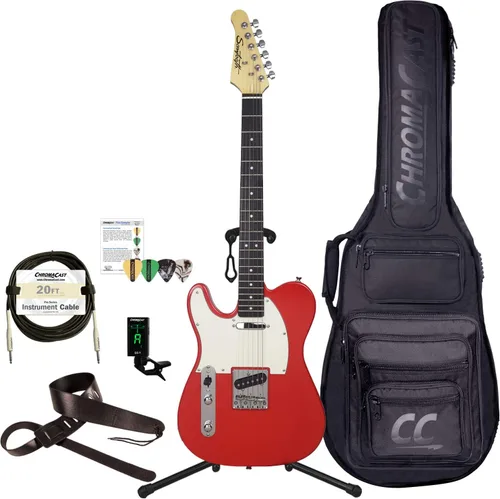 Vista 5 de Sawtooth Classic ET 60 - Guitarra eléctrica zurda con cuerpo de ceniza, Habanero