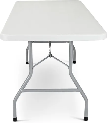 Vista 6 de OEF Furnishings OEFBT3072 Mesa de trabajo plegable para interiores y exteriores con superficie de resina gris texturizada y marco de patas de acero