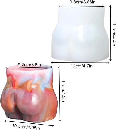 Vista 2 de Moldes de maceta de hormigón 3D para suculentas, moldes de silicona, soporte para brochas para bolígrafos, caja de almacenamiento, molde de resina