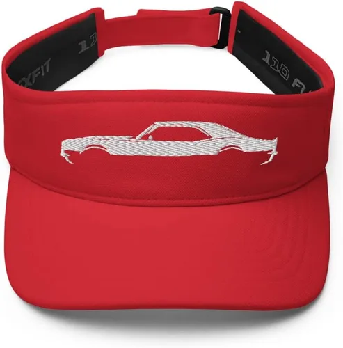 Vista 5 de 1969 Chevy Camaro SS RS American Muscle Car Visera bordada personalizada Negro