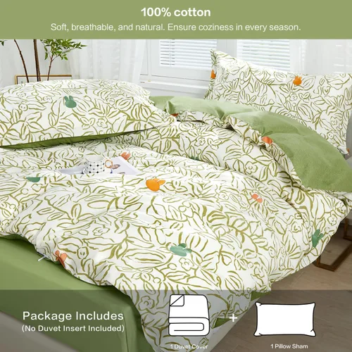 Vista 463 de SAPHREAS Juego de funda de edredón de algodón, tamaño King, a cuadros color gris oscuro y gris, geométrico, 3 piezas, 1 funda de edredón y 2 fundas