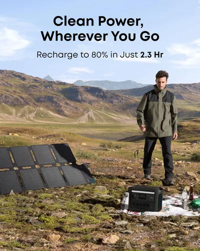 Vista 8 de Anker SOLIX C800X - Estación de energía portátil con panel solar de 100 W, generador solar de 1200 W con luces de campamento, batería LiFePO4 de 768