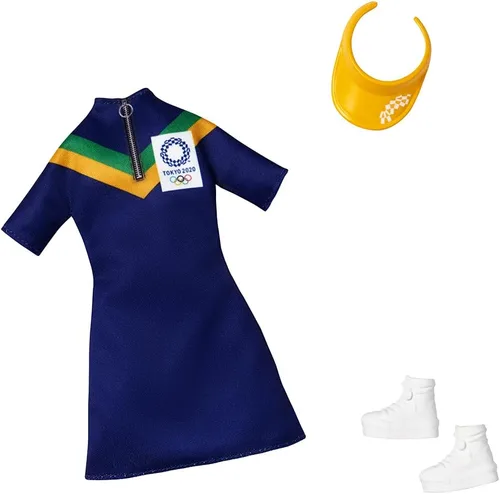 Barbie Ropa: Traje inspirado en los Juegos Olímpicos Tokio 2020 muñeca, vestido con visera y zapatillas de deporte, regalo para niños de 3 a 8 años