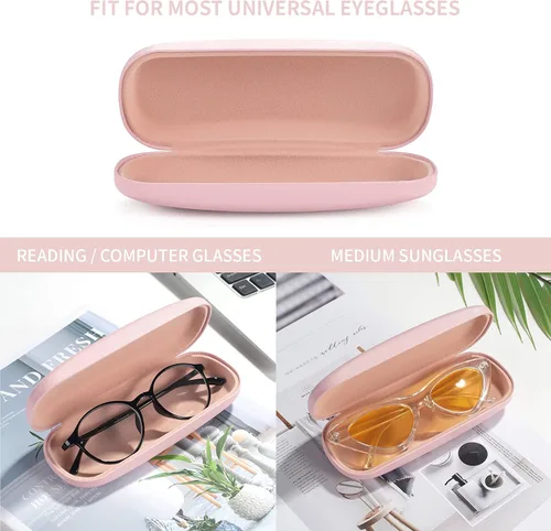 Vista 3 de Marvolia Glasses Case Hard Shell - PU Leather Eyeglass Case Eyeglasses Case for Sunglasses Eye Glasses Case