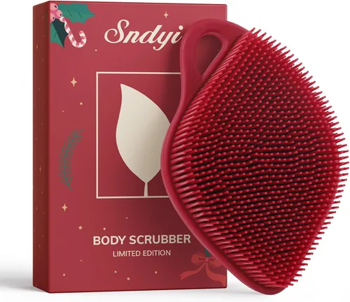 Vista 9 de Sndyi Exfoliante Corporal de Silicona, Exfoliante Corporal Suave para Piel Sensible, Exfoliante de Ducha en Forma de Hoja para el Cuerpo con Cerdas