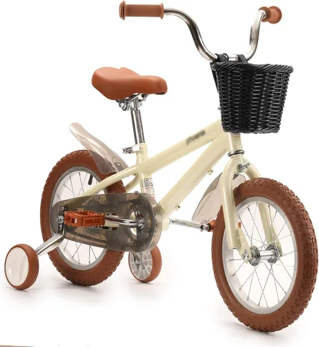 Vista 3 de Cesta de bicicleta para niñas, accesorios de bicicleta delantera, pequeña cesta de mimbre tejida con manillar serpentinas, campana para niños de 16