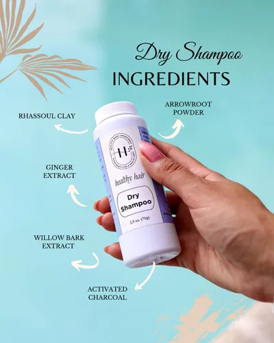 Vista 5 de Botella de champú seco para cabello saludable, 2.5 onzas, fórmula botánica en polvo sin perfume, elimina el exceso de aceites en el cuero cabelludo
