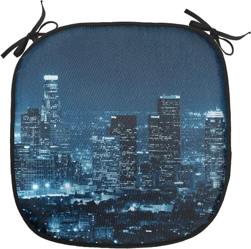 Vista 19 de Lunarable American Chair Cushion Pad, Massachusetts Flagg Holds a Bow and Pointing Downward Arrow, Seat Padding for Kitchen & Patio with Anti-Slip