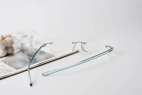 Vista 6 de Eyekepper - Gafas de lectura con lentes pequeños sin marco para hombres y mujeres